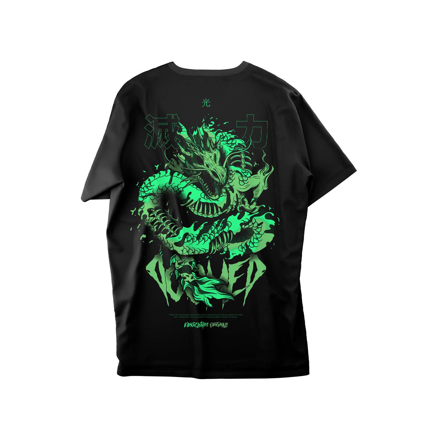 Polera mitología japonesa con diseño Jubaku Ryu