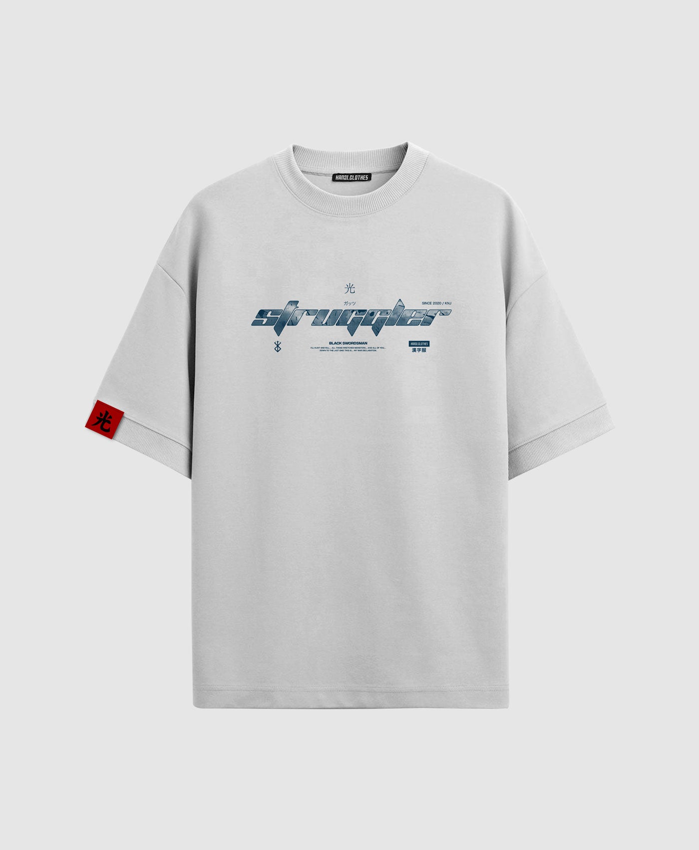 Polera Oversize Anime Berserk Guts #color_blanco