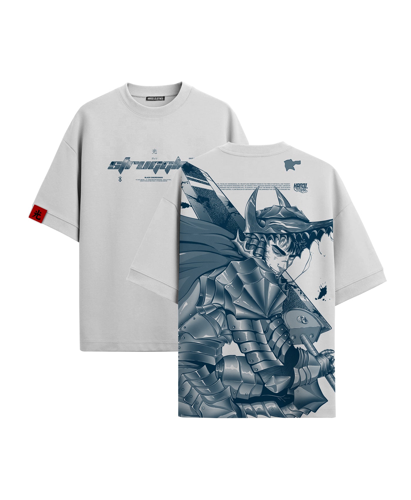 Polera Oversize Anime Berserk Guts #color_blanco