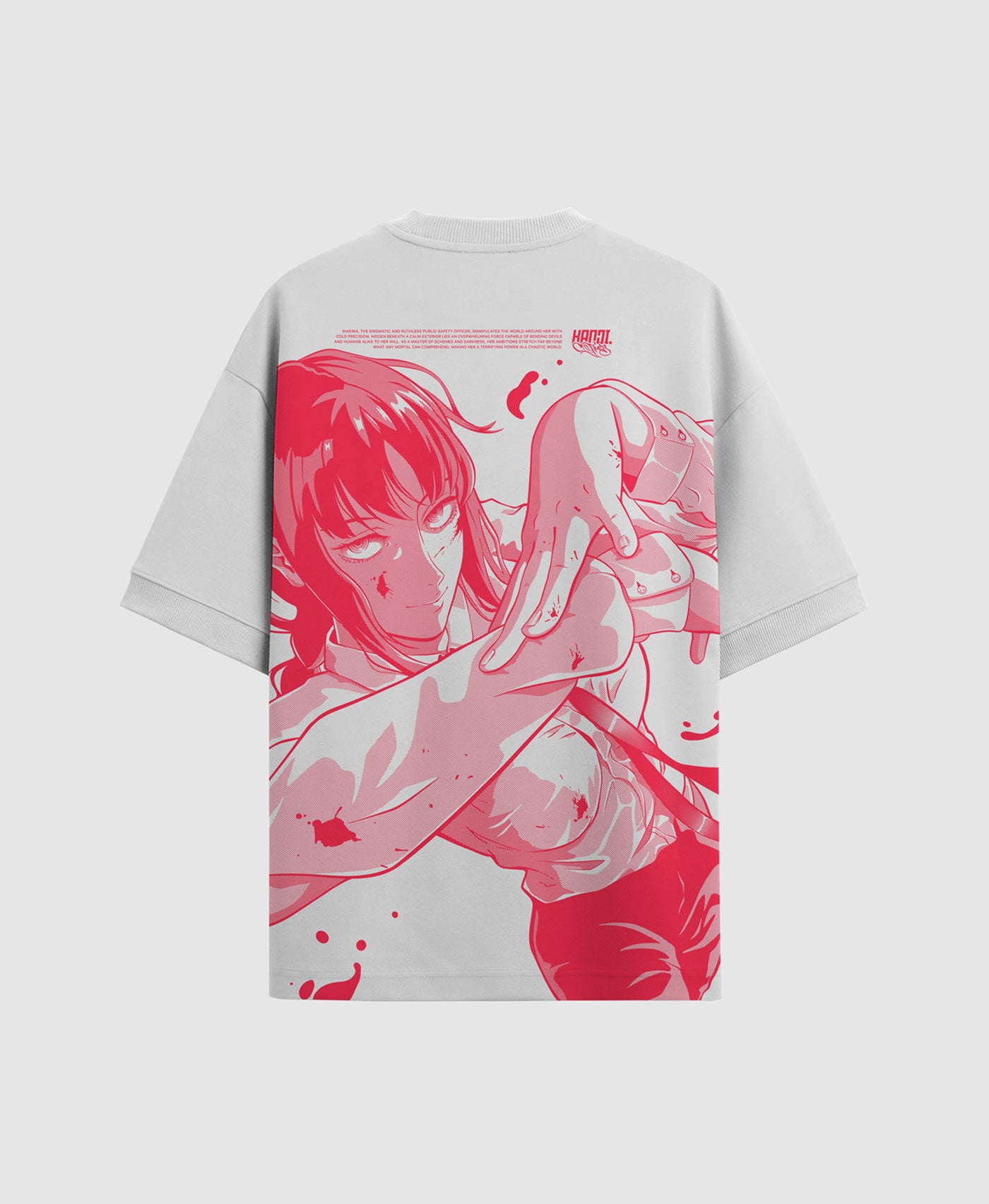 Polera Oversize Anime Chainsaw Man Makima #color_blanco