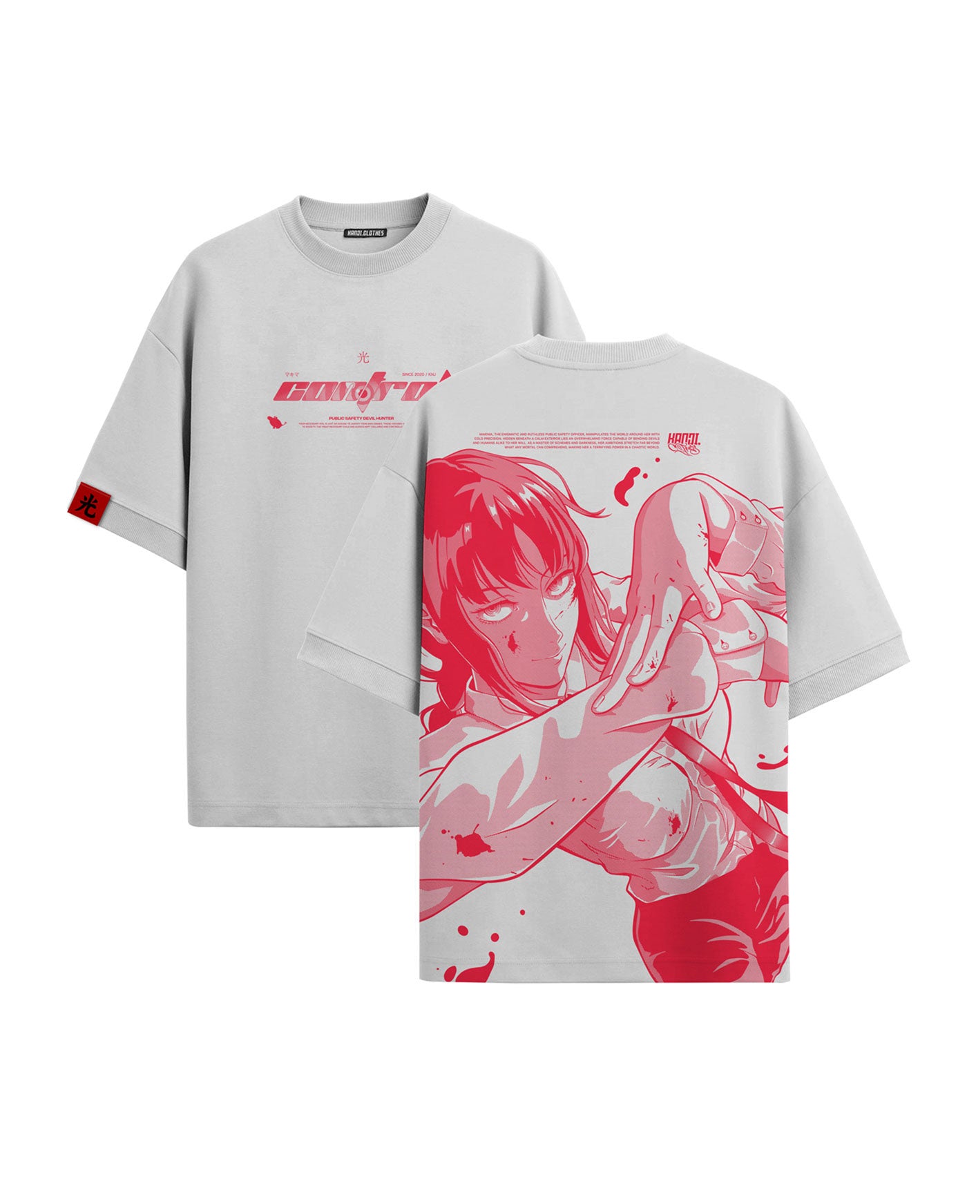 Polera Oversize Anime Chainsaw Man Makima #color_blanco