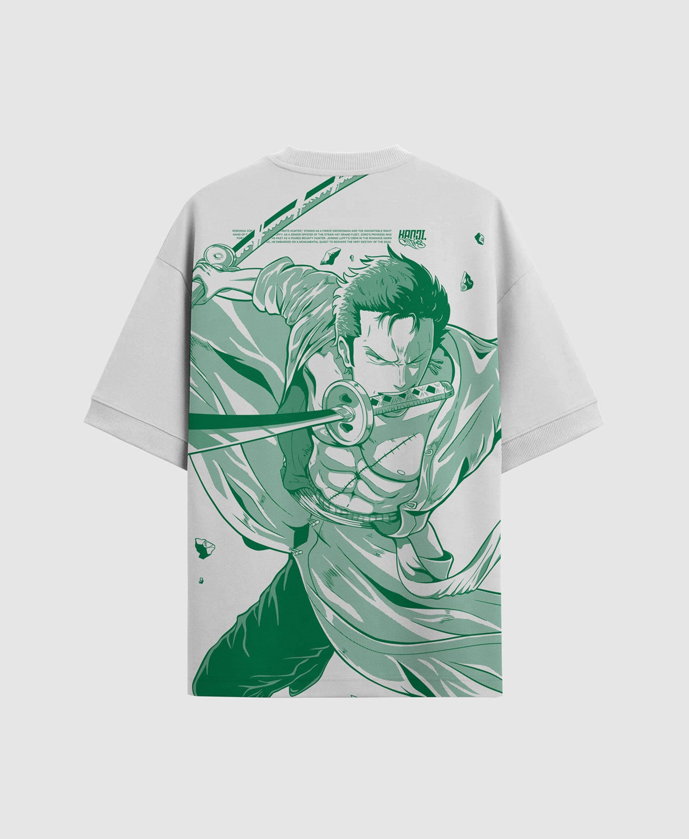 Polera Oversize Anime One Piece Roronoa Zoro #color_blanco